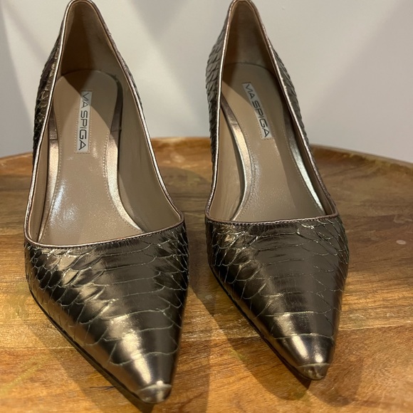Vintage Via Spiga 4” Metallic heels - Picture 4 of 15